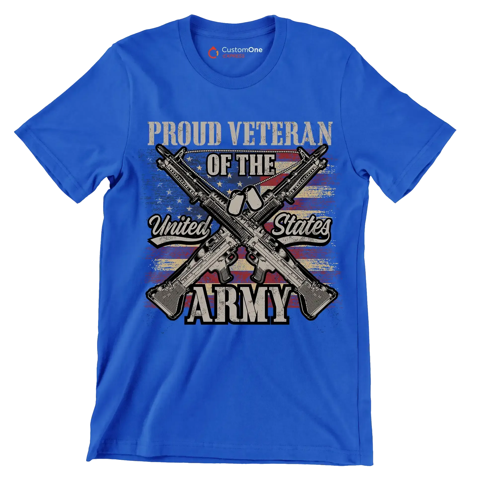 Proud veteran of the united states army - Veterans Themed T-Shirt-Blue-S-Custom One Express