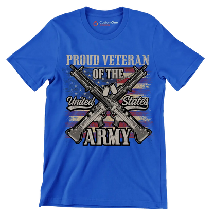 Proud veteran of the united states army - Veterans Themed T-Shirt-Blue-S-Custom One Express