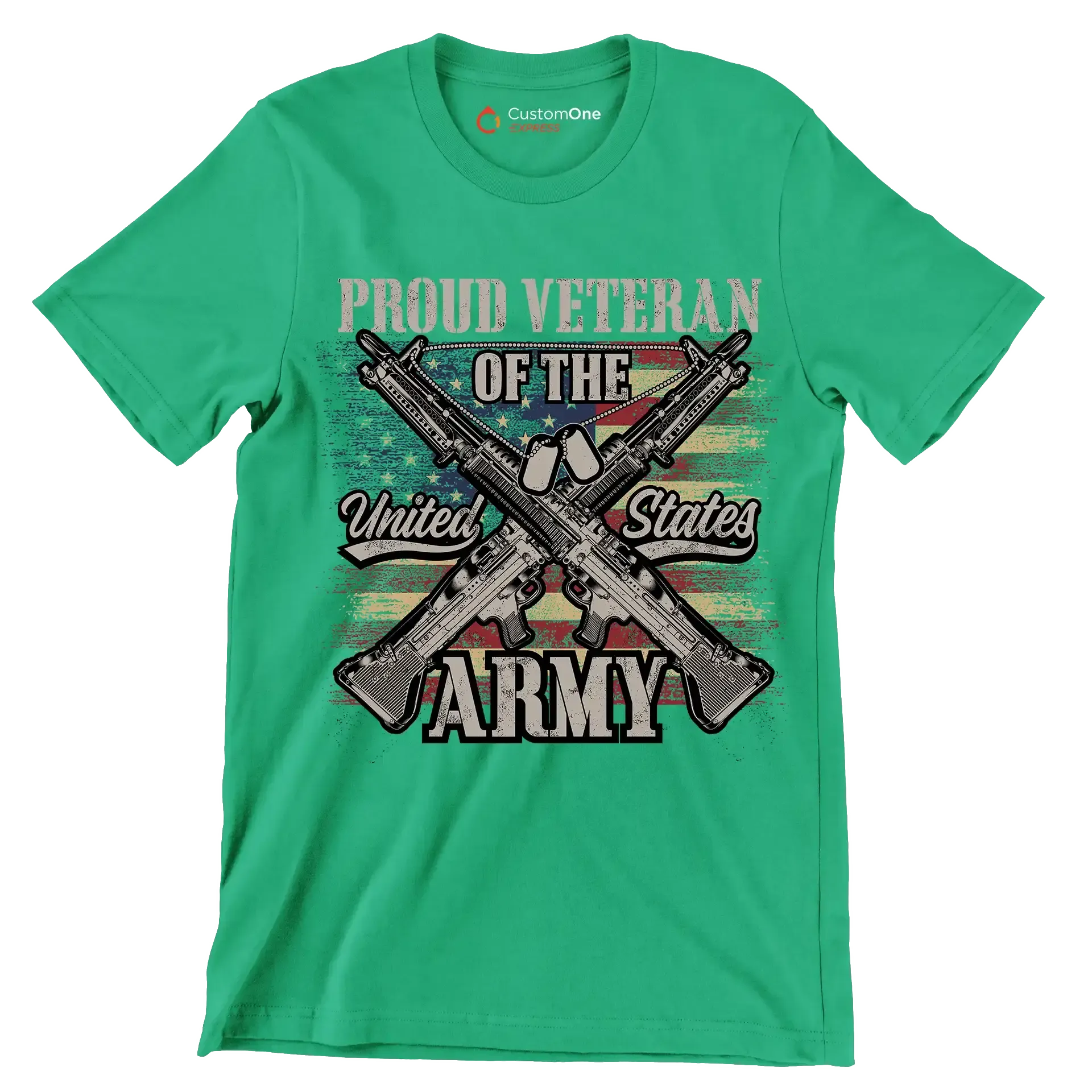 Proud veteran of the united states army - Veterans Themed T-Shirt-Green-S-Custom One Express
