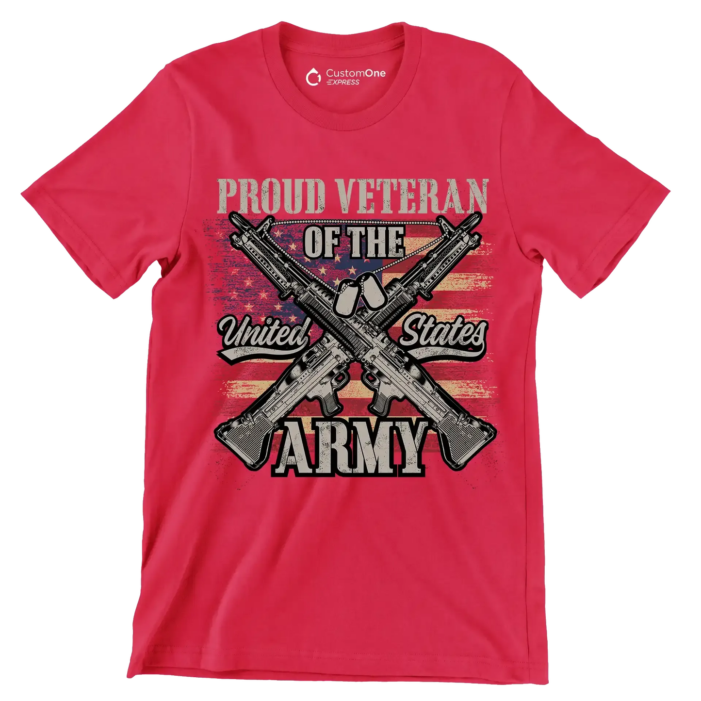 Proud veteran of the united states army - Veterans Themed T-Shirt-Red-S-Custom One Express