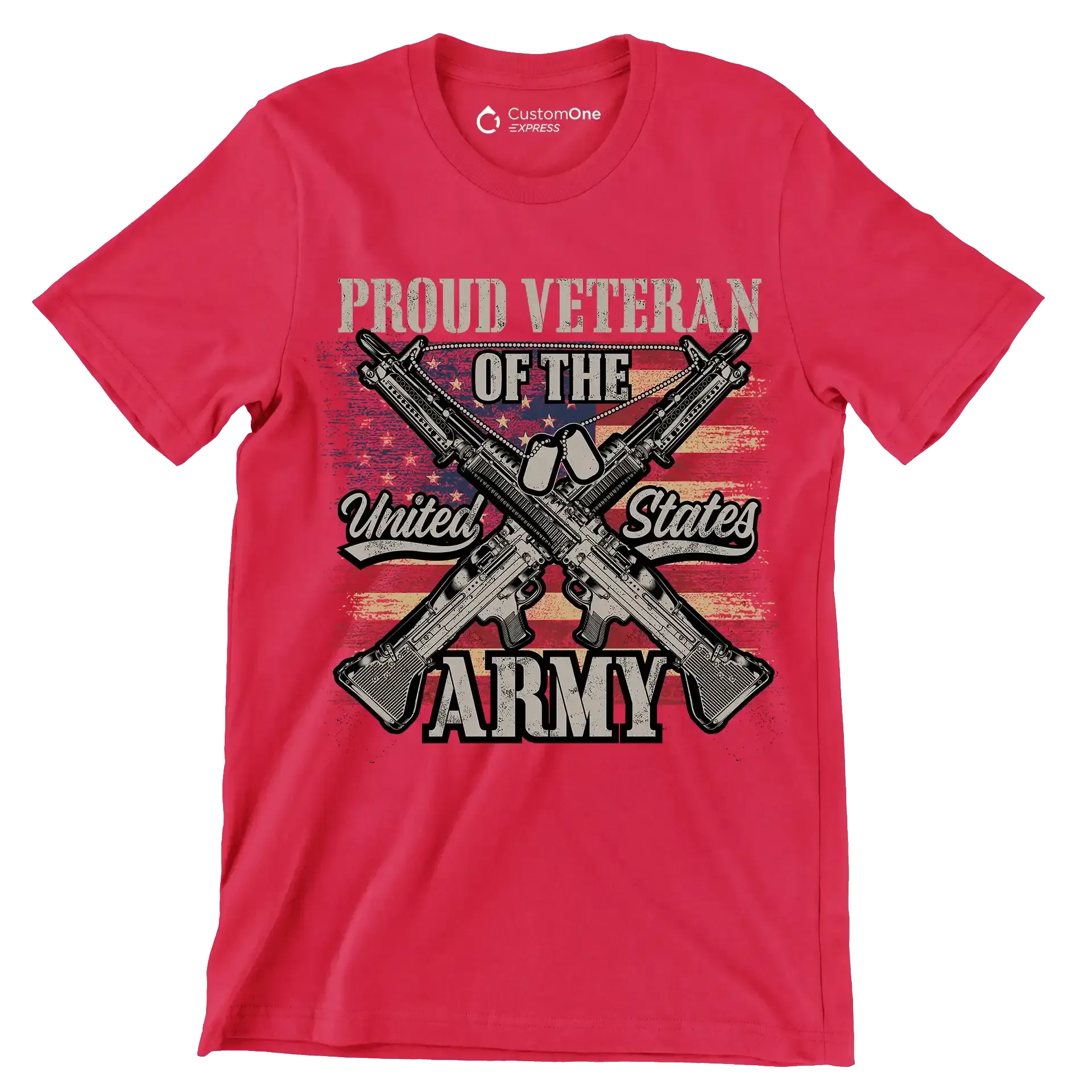 Proud veteran of the united states army - Veterans Themed T-Shirt-Red-S-Custom One Express