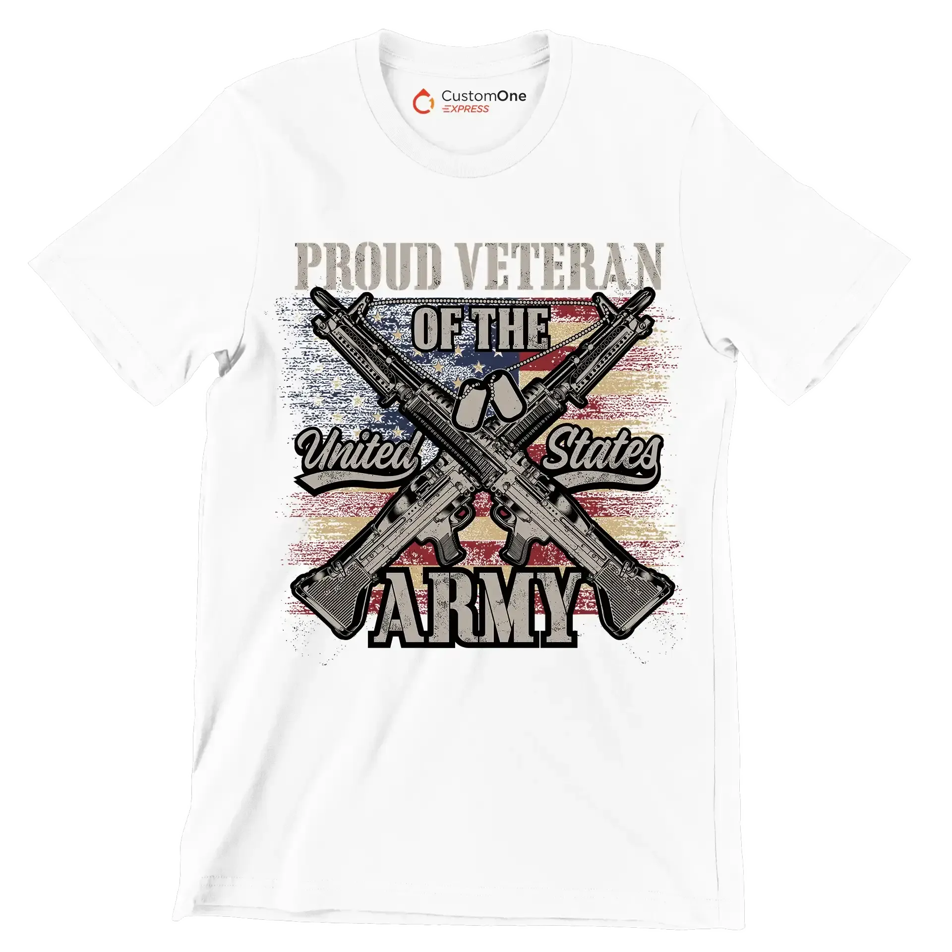 Proud veteran of the united states army - Veterans Themed T-Shirt-White-S-Custom One Express