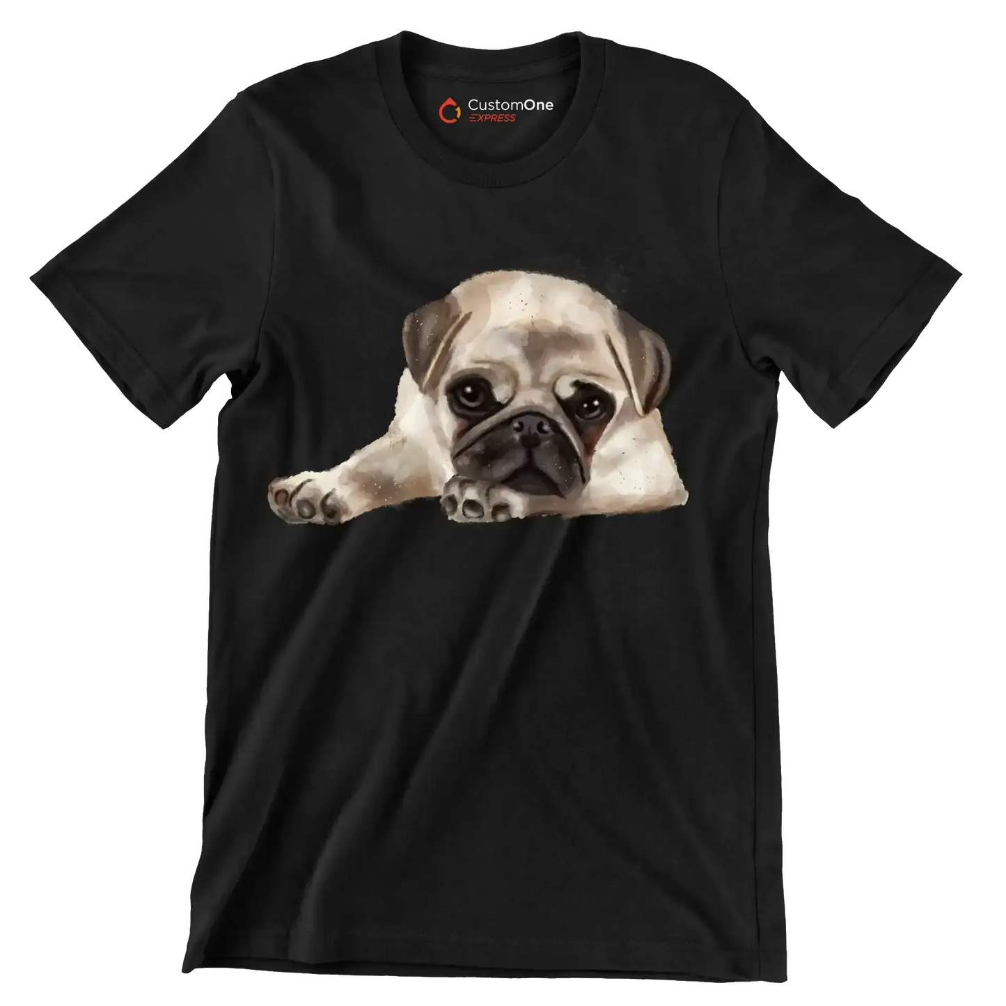 Pug - Dog Themed T-Shirt-Black-S-Custom One Express