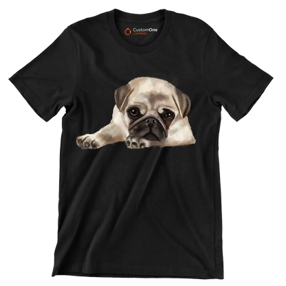 Pug - Dog Themed T-Shirt-Black-S-Custom One Express
