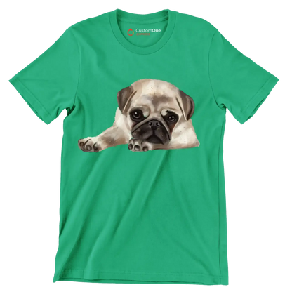 Pug - Dog Themed T-Shirt-Green-S-Custom One Express