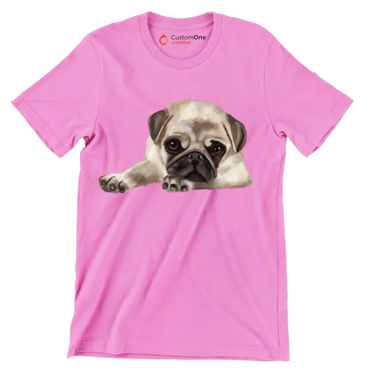 Pug - Dog Themed T-Shirt-Pink-S-Custom One Express