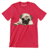 Pug - Dog Themed T-Shirt-Red-S-Custom One Express