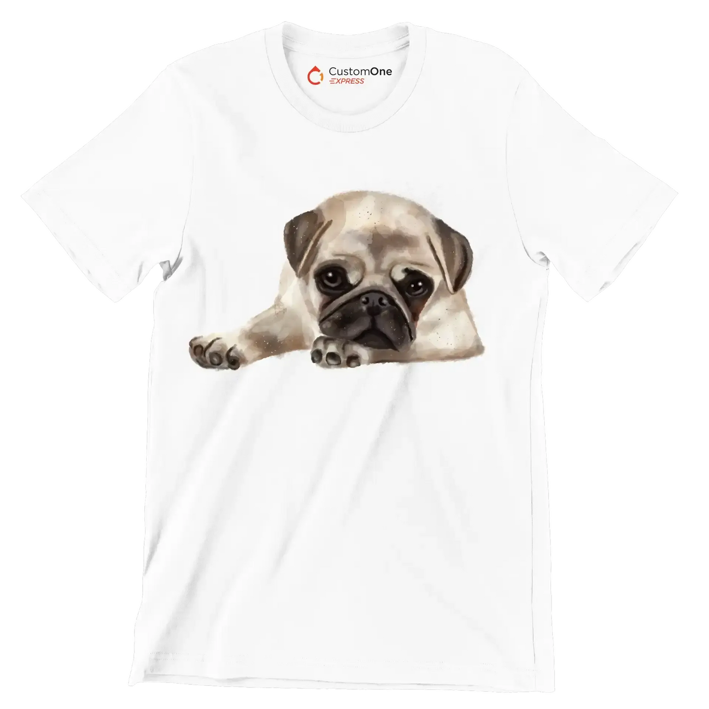 Pug - Dog Themed T-Shirt-White-S-Custom One Express