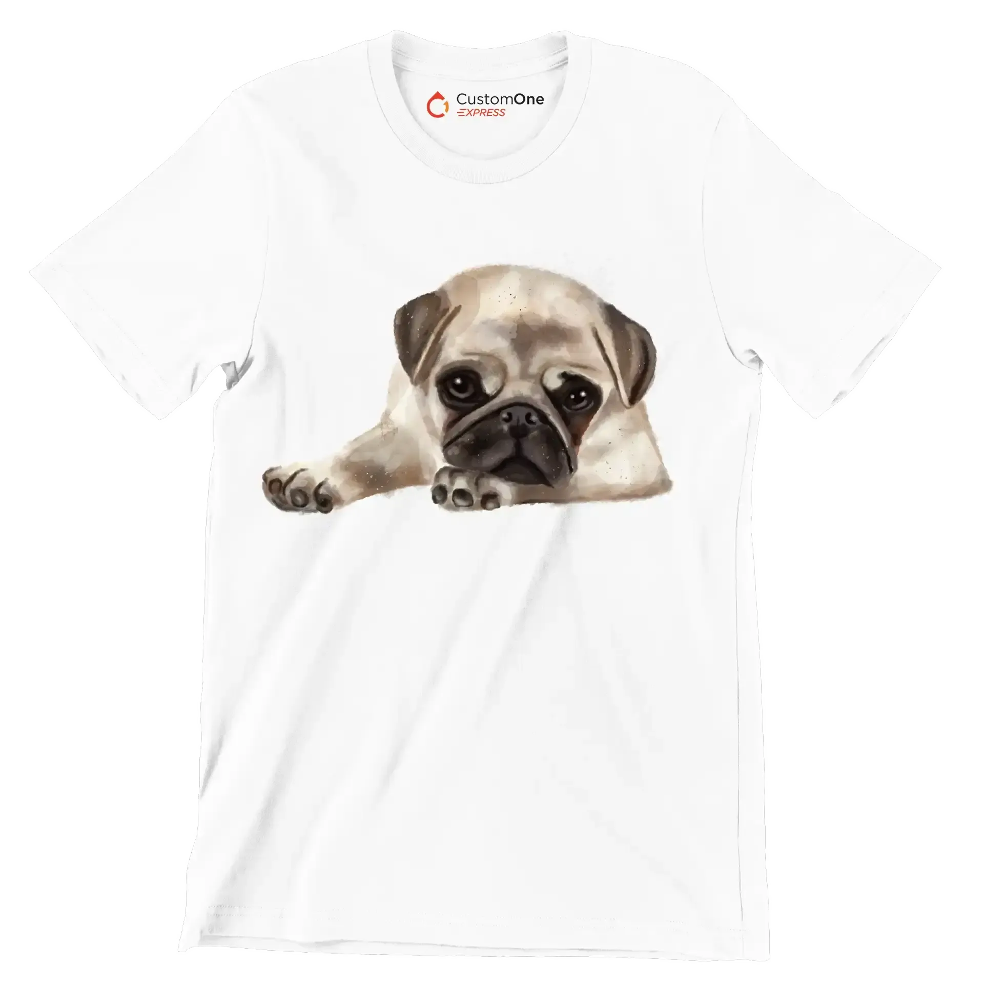 Pug - Dog Themed T-Shirt-White-S-Custom One Express