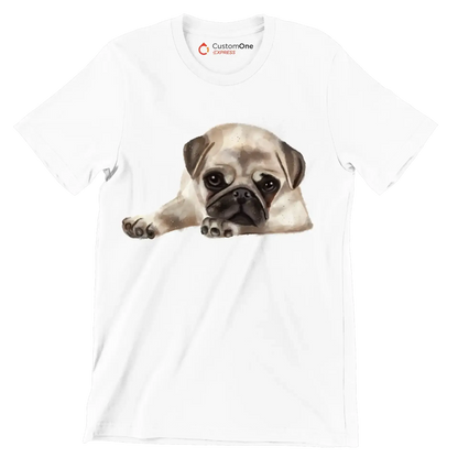 Pug - Dog Themed T-Shirt-White-S-Custom One Express