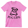 Pug Life - Dog Themed T-Shirt-Pink-S-Custom One Express