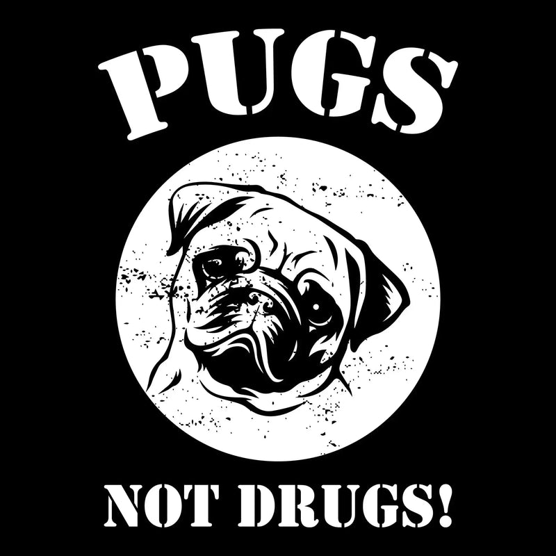 Pugs not drugs - Dog Themed T-Shirt-Black-S-Custom One Express