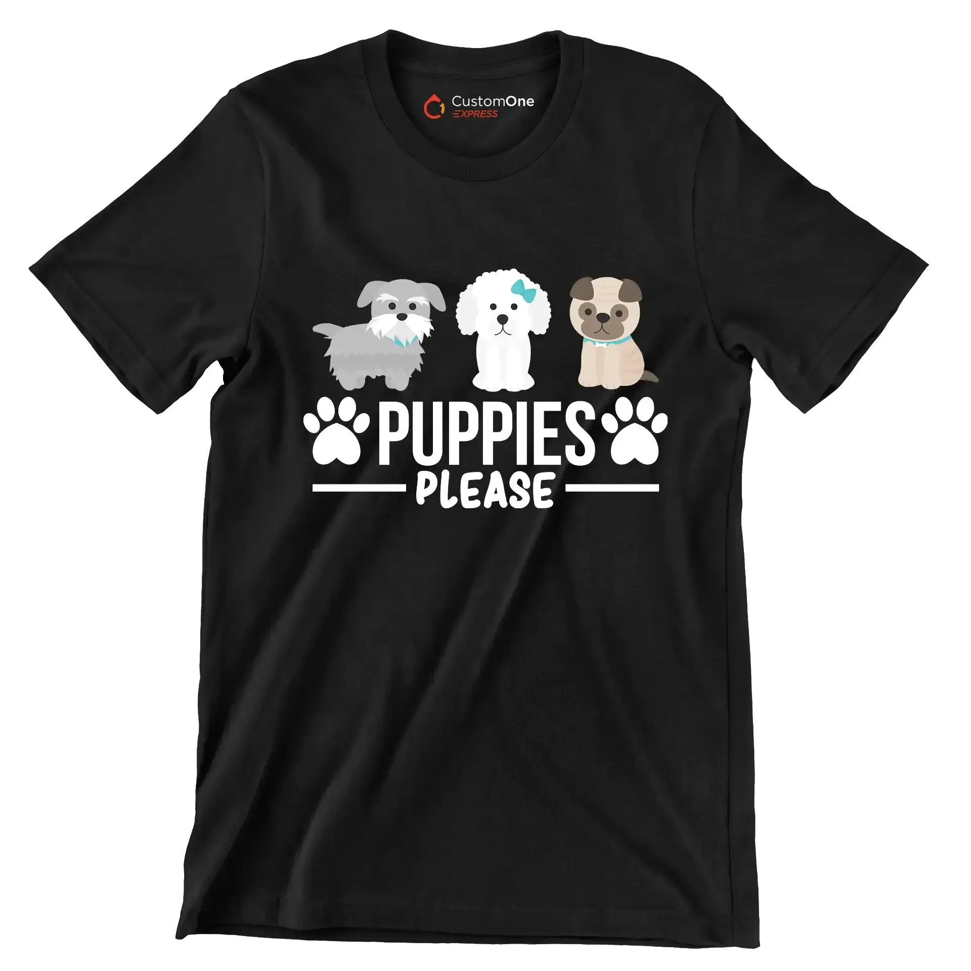 Puppies please - Dog Themed T-Shirt-Black-S-Custom One Express