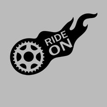 RIDE ON - Bicycle Themed T-Shirt-Blue-S-Custom One Express