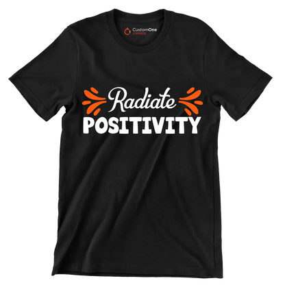 Radiate Positivity - Motivational Themed T-Shirt-Black-S-Custom One Express
