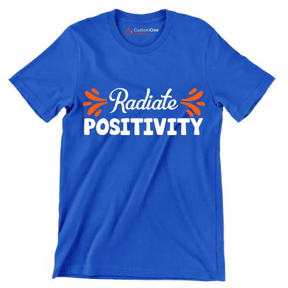 Radiate Positivity - Motivational Themed T-Shirt-Blue-S-Custom One Express