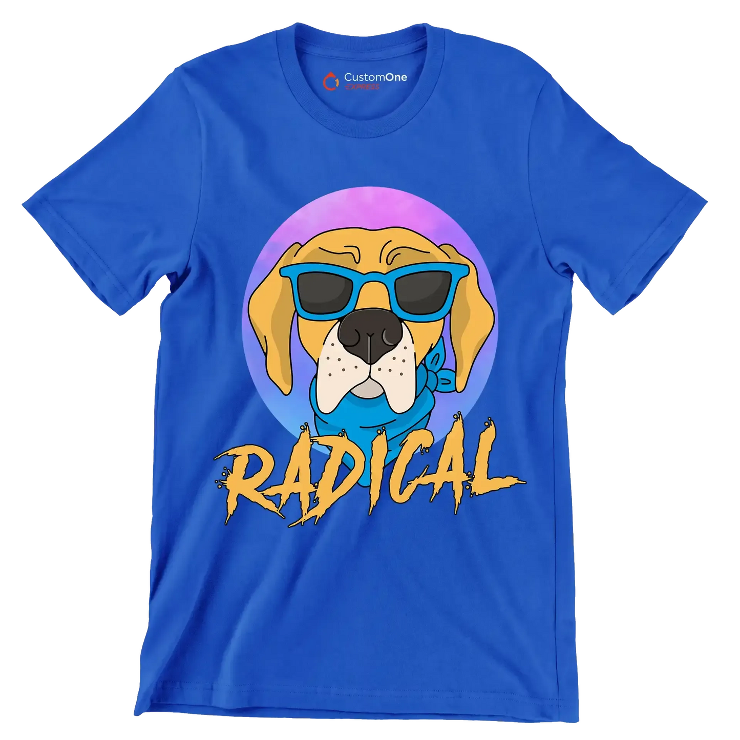 Radical - Dog Themed T-Shirt-Blue-S-Custom One Express
