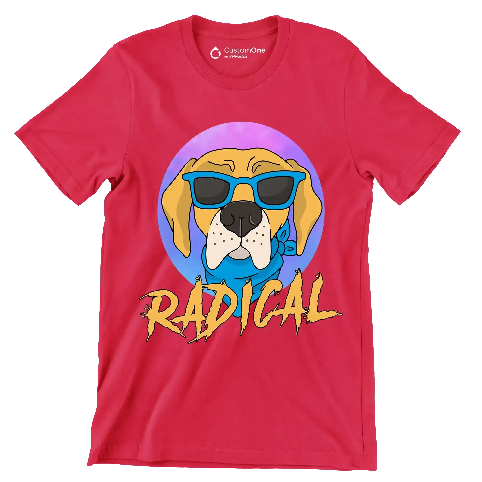 Radical - Dog Themed T-Shirt-Red-S-Custom One Express