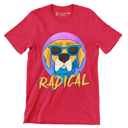 Radical - Dog Themed T-Shirt-Red-S-Custom One Express