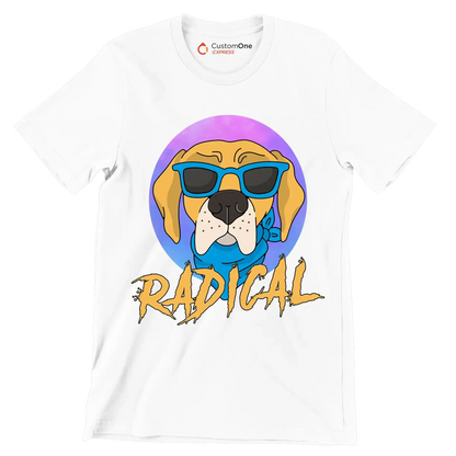 Radical - Dog Themed T-Shirt-White-S-Custom One Express
