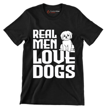 Real men love dogs - Dog Themed T-Shirt-Black-S-Custom One Express