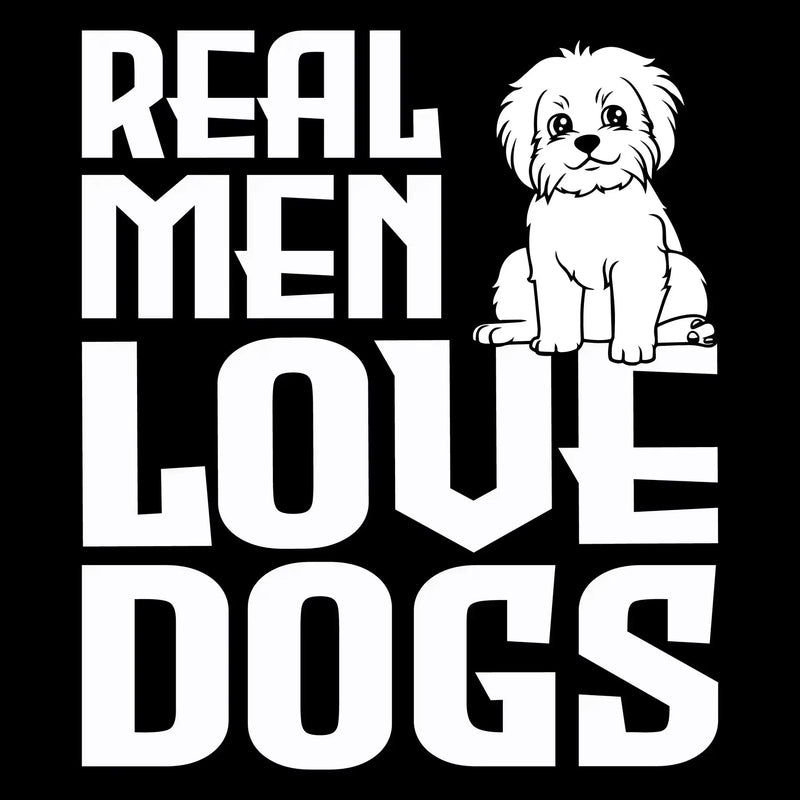 Real men love dogs - Dog Themed T-Shirt-Black-S-Custom One Express