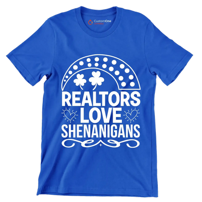 Realtors love shenanigans - St. Patrick's Day T-Shirt-Blue-S-Custom One Express
