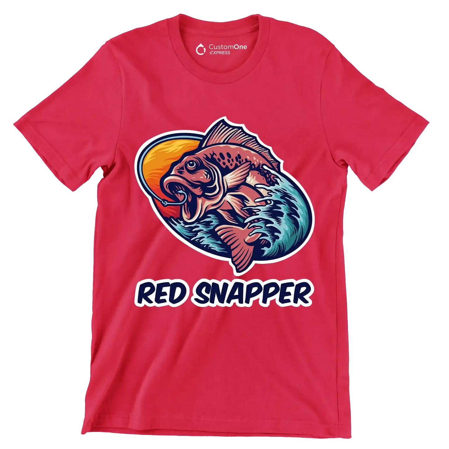 Red snapper - Fishing Themed T-Shirt-Red-S-Custom One Express