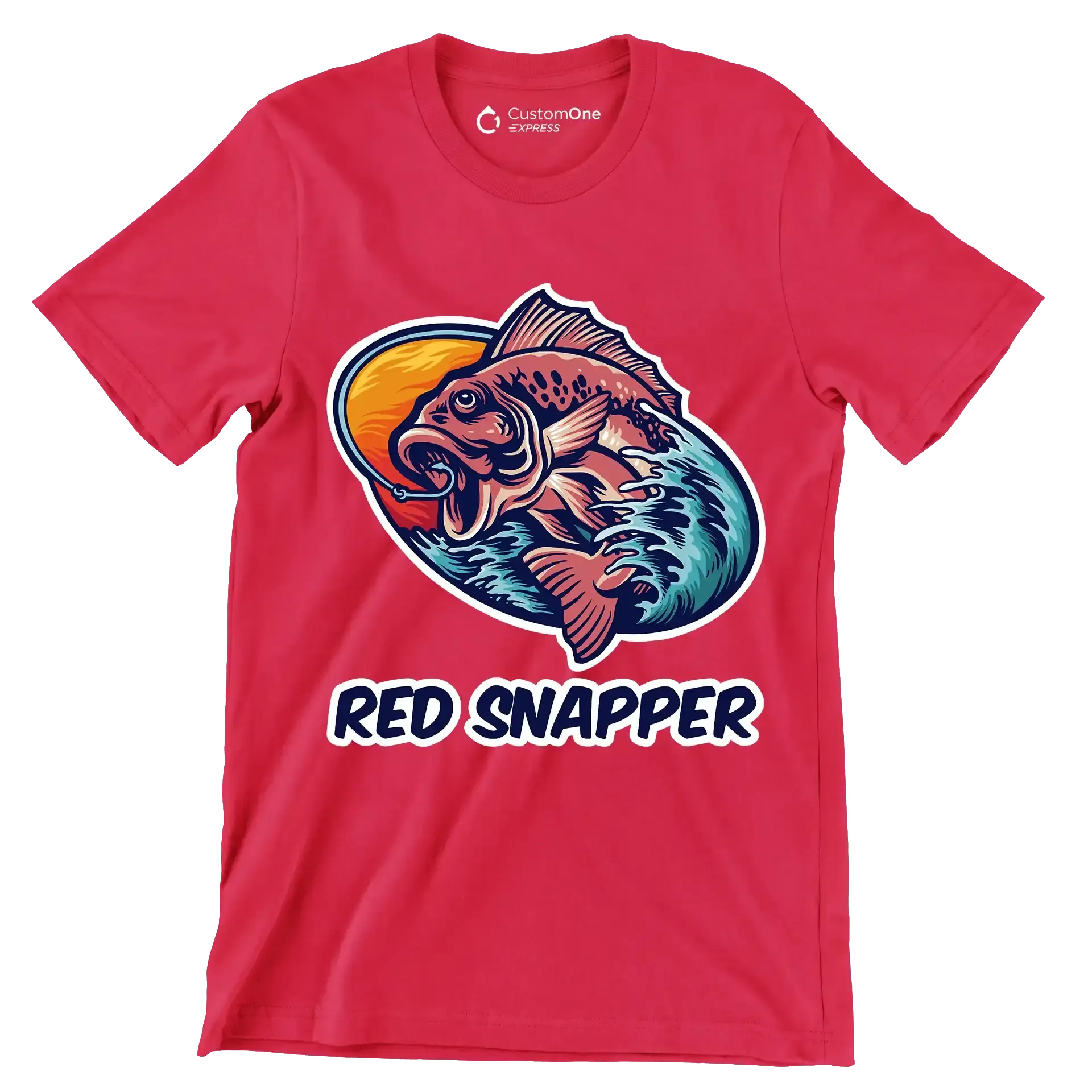 Red snapper - Fishing Themed T-Shirt-Red-S-Custom One Express