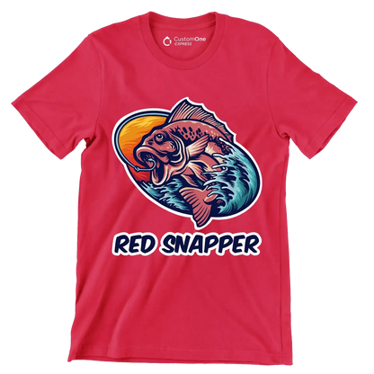 Red snapper - Fishing Themed T-Shirt-Red-S-Custom One Express