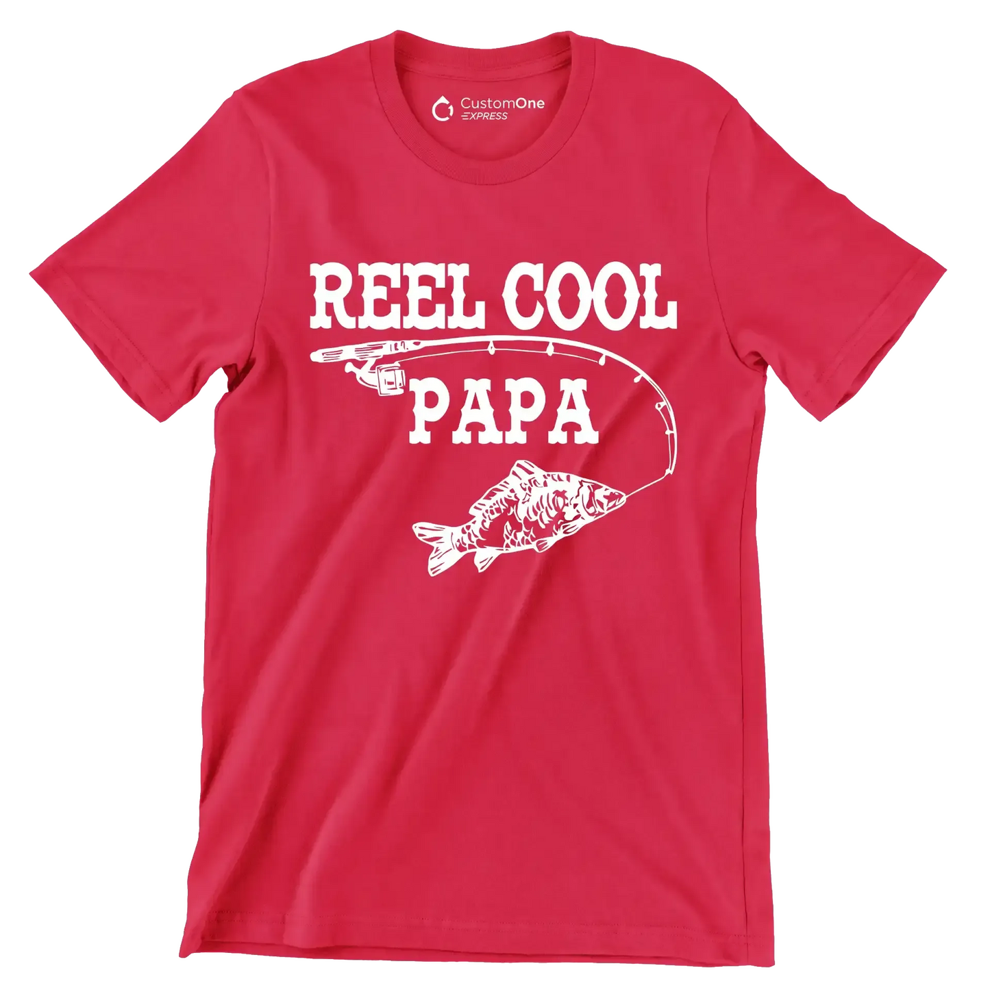 Reel Cool Papa - Father’s Day T-Shirt-Red-S-Custom One Express
