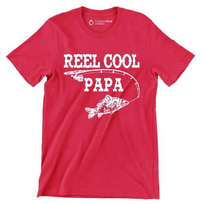 Reel Cool Papa - Father’s Day T-Shirt-Red-S-Custom One Express
