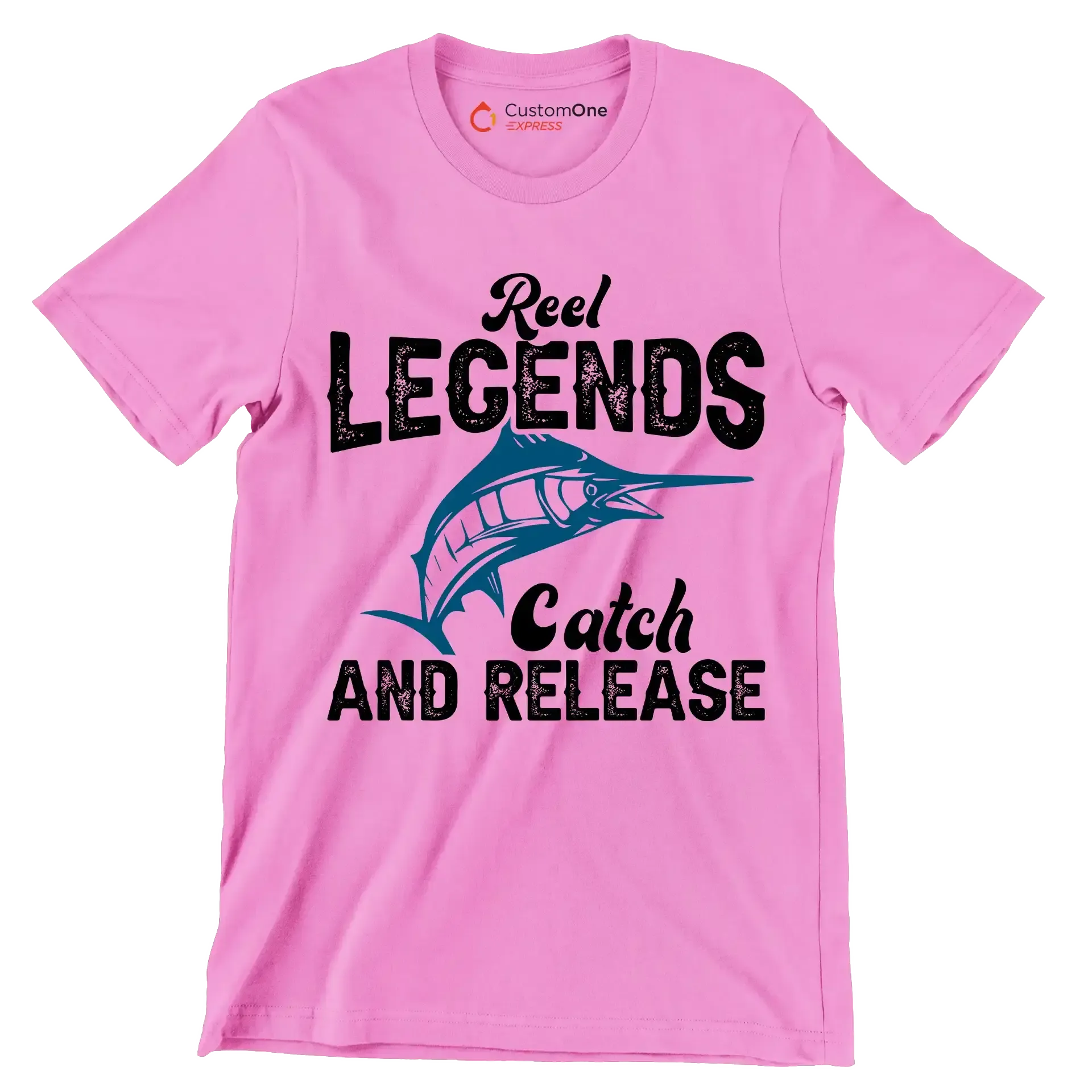 Reel legends catch and release - Fishing Themed T-Shirt-Pink-S-Custom One Express