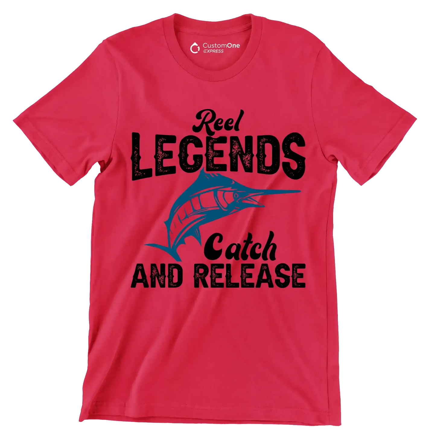 Reel legends catch and release - Fishing Themed T-Shirt-Red-S-Custom One Express