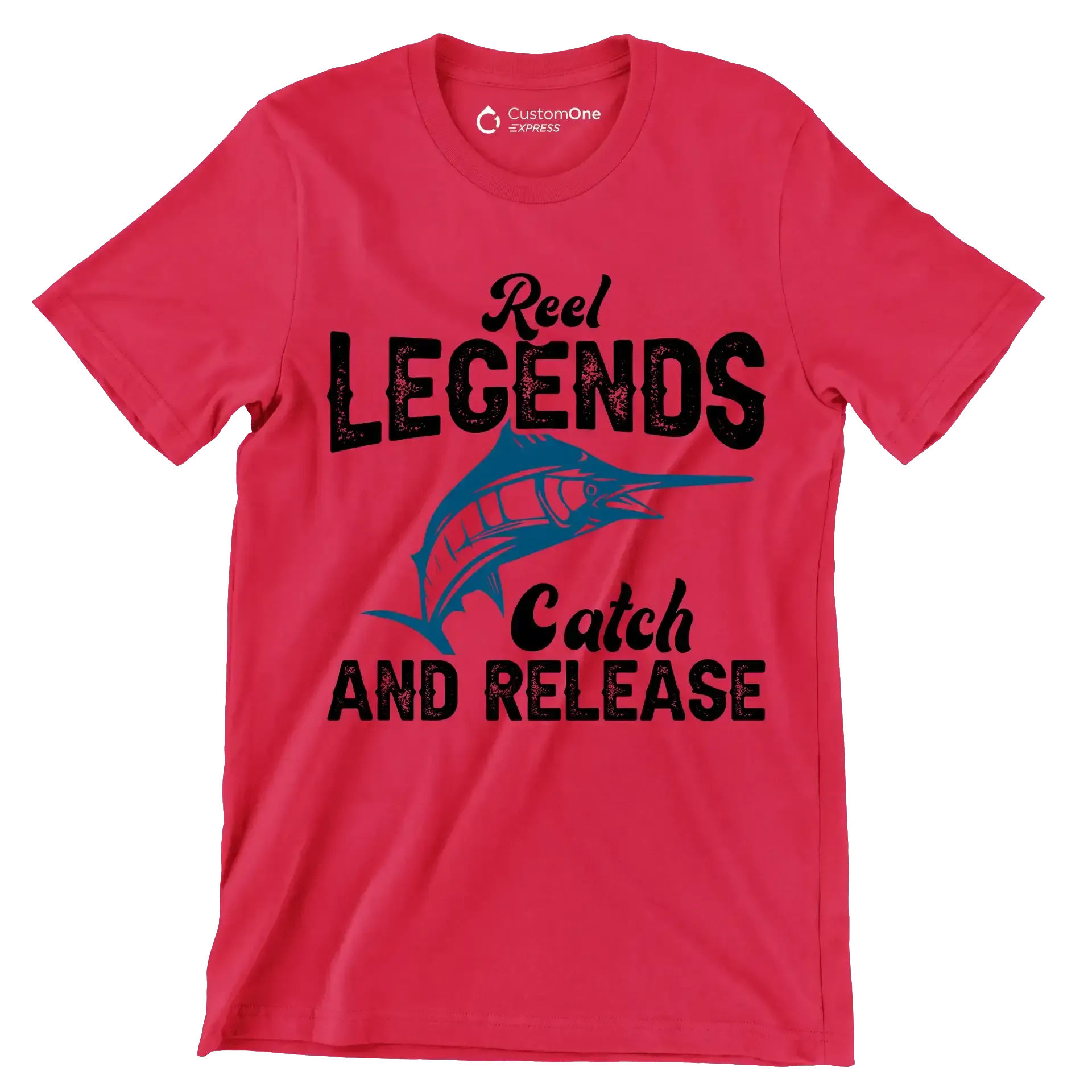 Reel legends catch and release - Fishing Themed T-Shirt-Red-S-Custom One Express