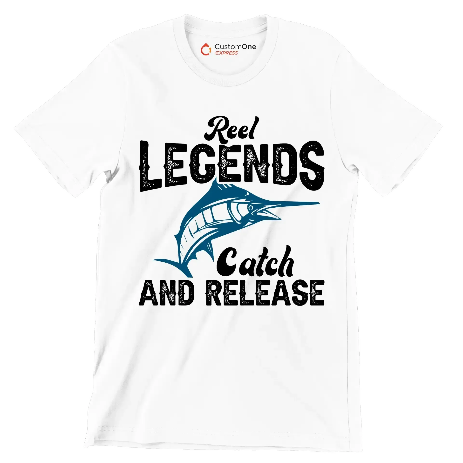 Reel legends catch and release - Fishing Themed T-Shirt-White-S-Custom One Express