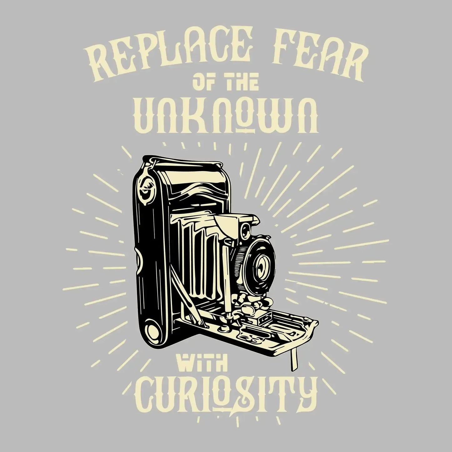 Replace Fear Of The Unknown With Curiosity - Motivational Themed T-Shirt-Black-S-Custom One Express