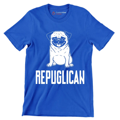 Repuglican - Dog Themed T-Shirt-Blue-S-Custom One Express