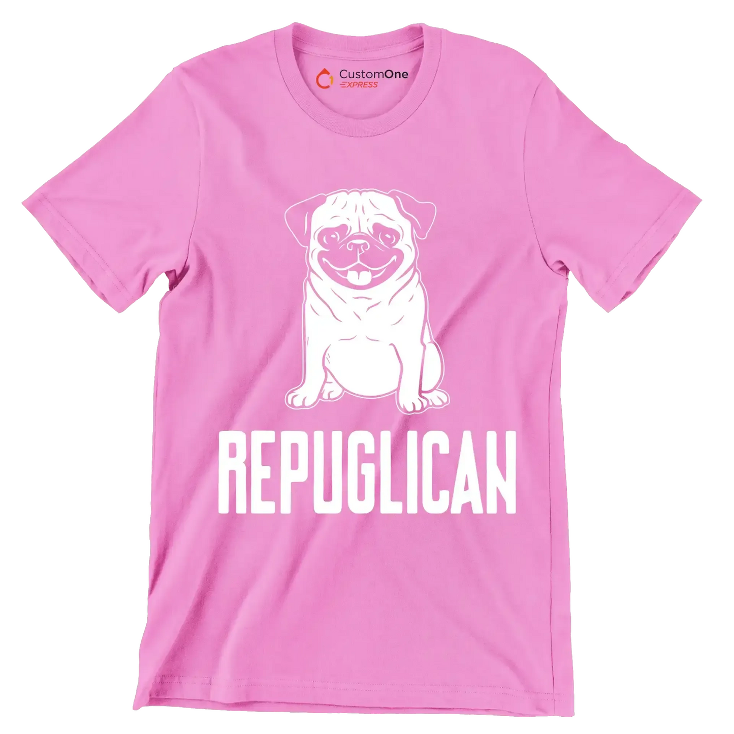 Repuglican - Dog Themed T-Shirt-Pink-S-Custom One Express