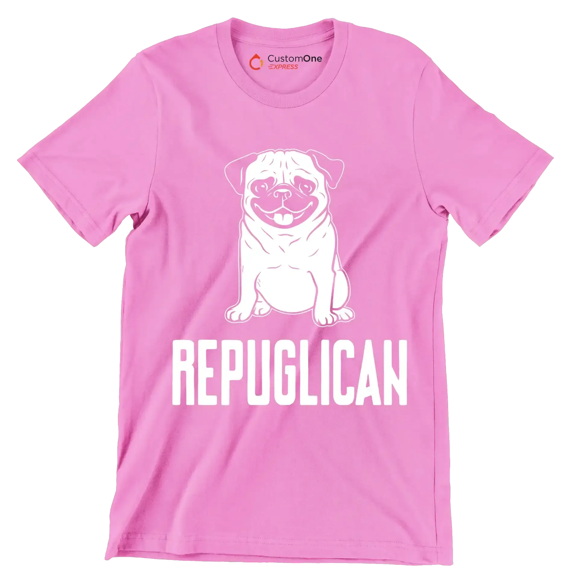 Repuglican - Dog Themed T-Shirt-Pink-S-Custom One Express