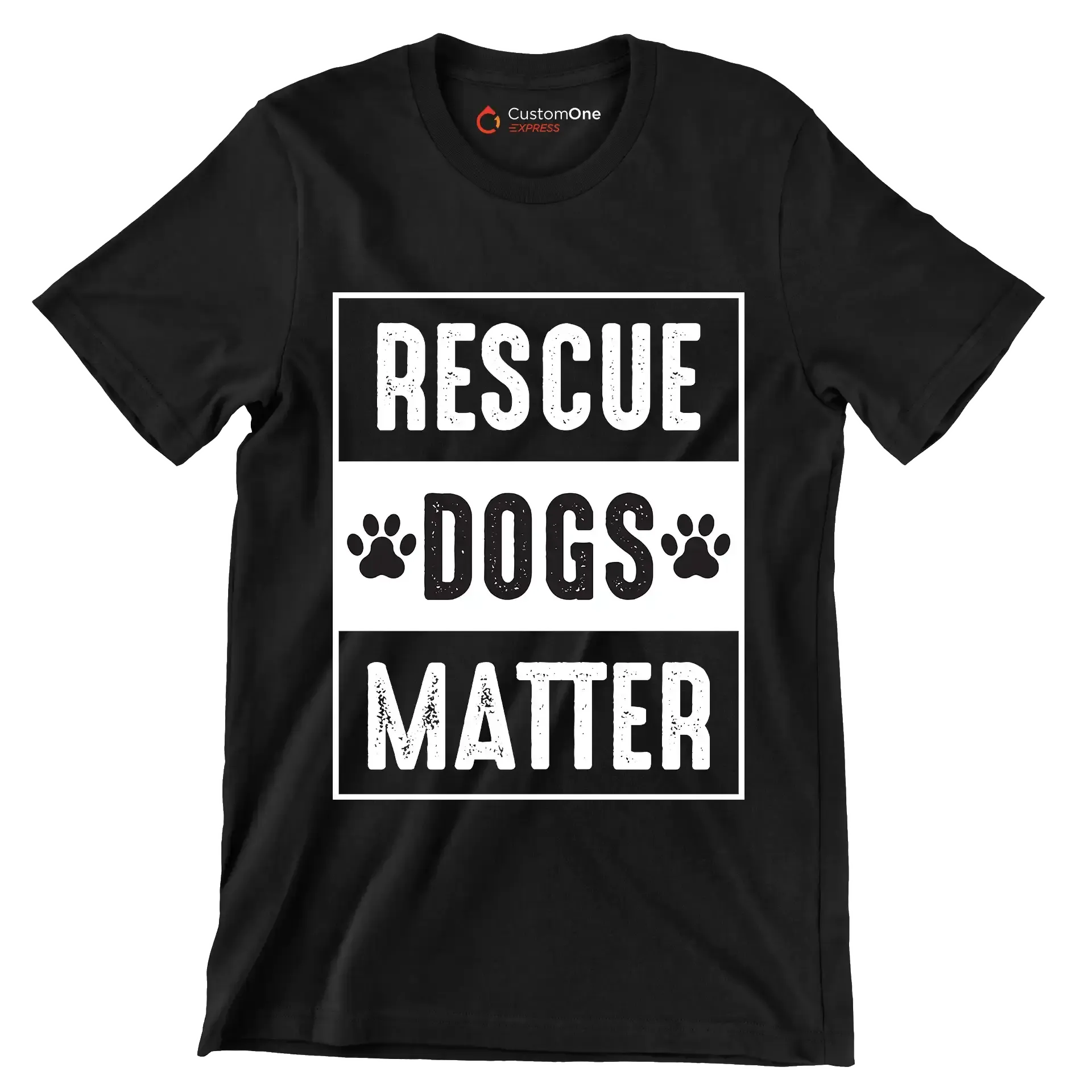 Rescue dogs matter - Dog Themed T-Shirt-Black-S-Custom One Express