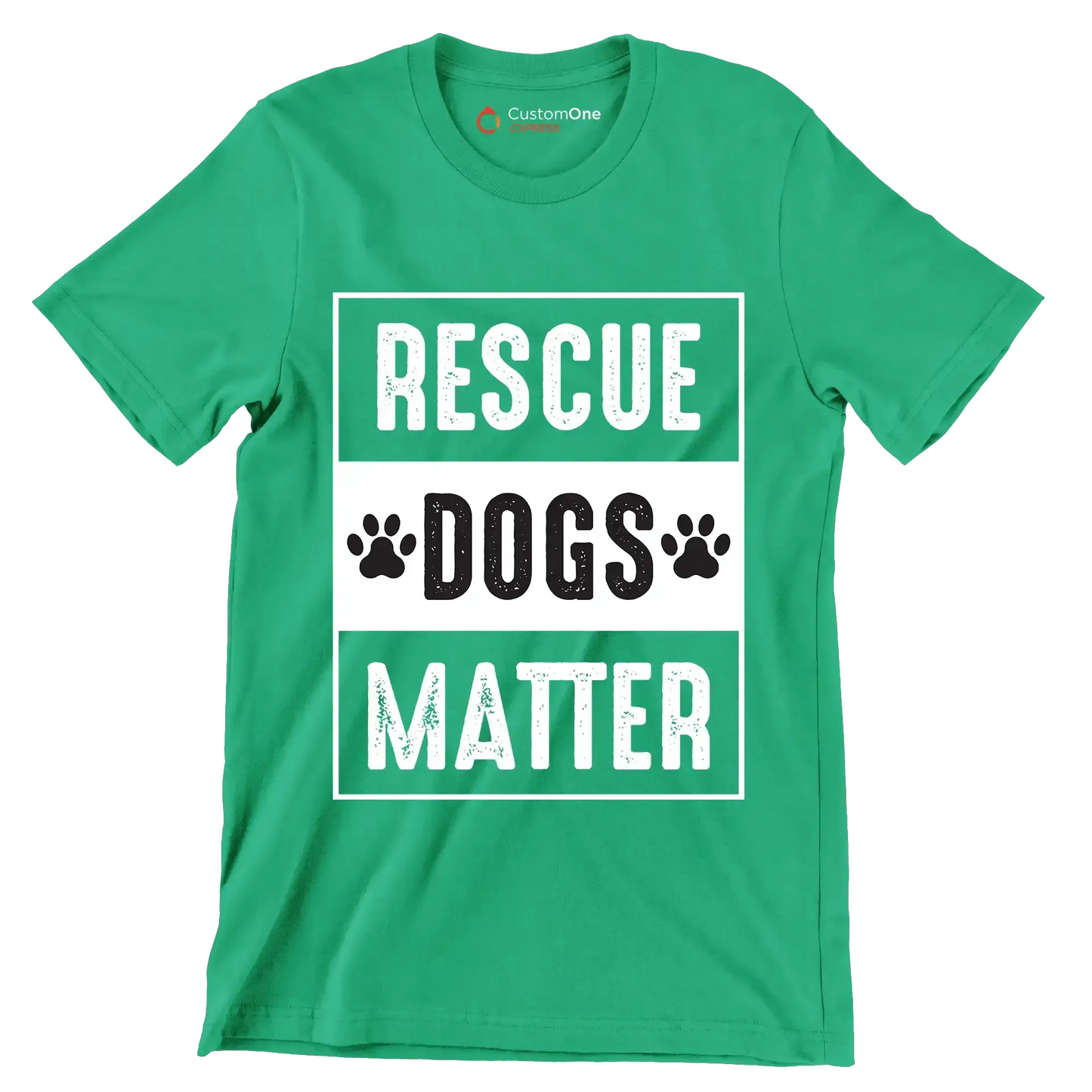 Rescue dogs matter - Dog Themed T-Shirt-Green-S-Custom One Express