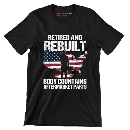 Retired and rebuilt body contains aftermarket parts - Retirement Themed T-Shirt-Black-S-Custom One Express