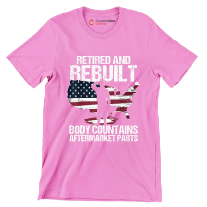 Retired and rebuilt body contains aftermarket parts - Retirement Themed T-Shirt-Pink-S-Custom One Express