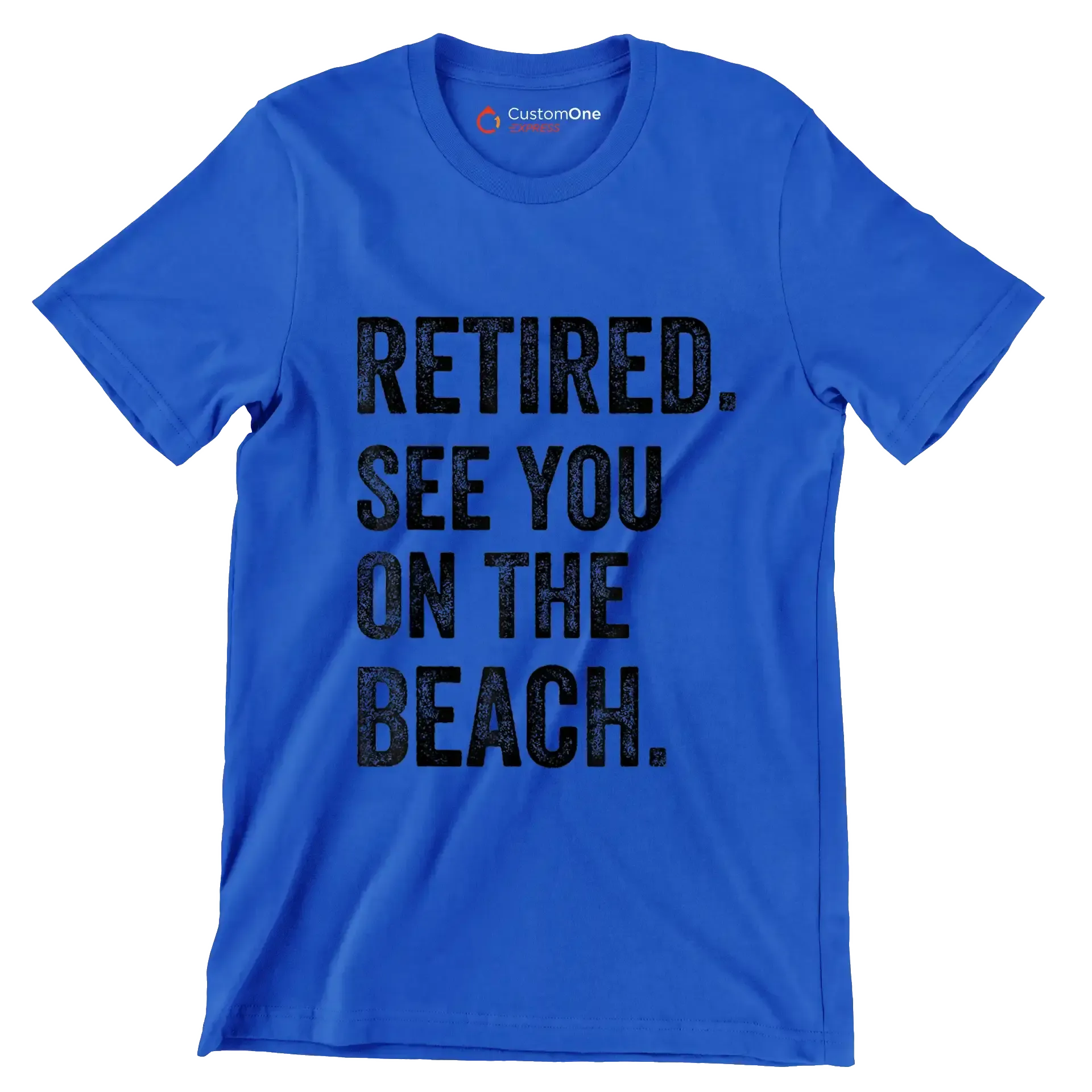 Retired see you on the beach - Retirement Themed T-Shirt-Blue-S-Custom One Express
