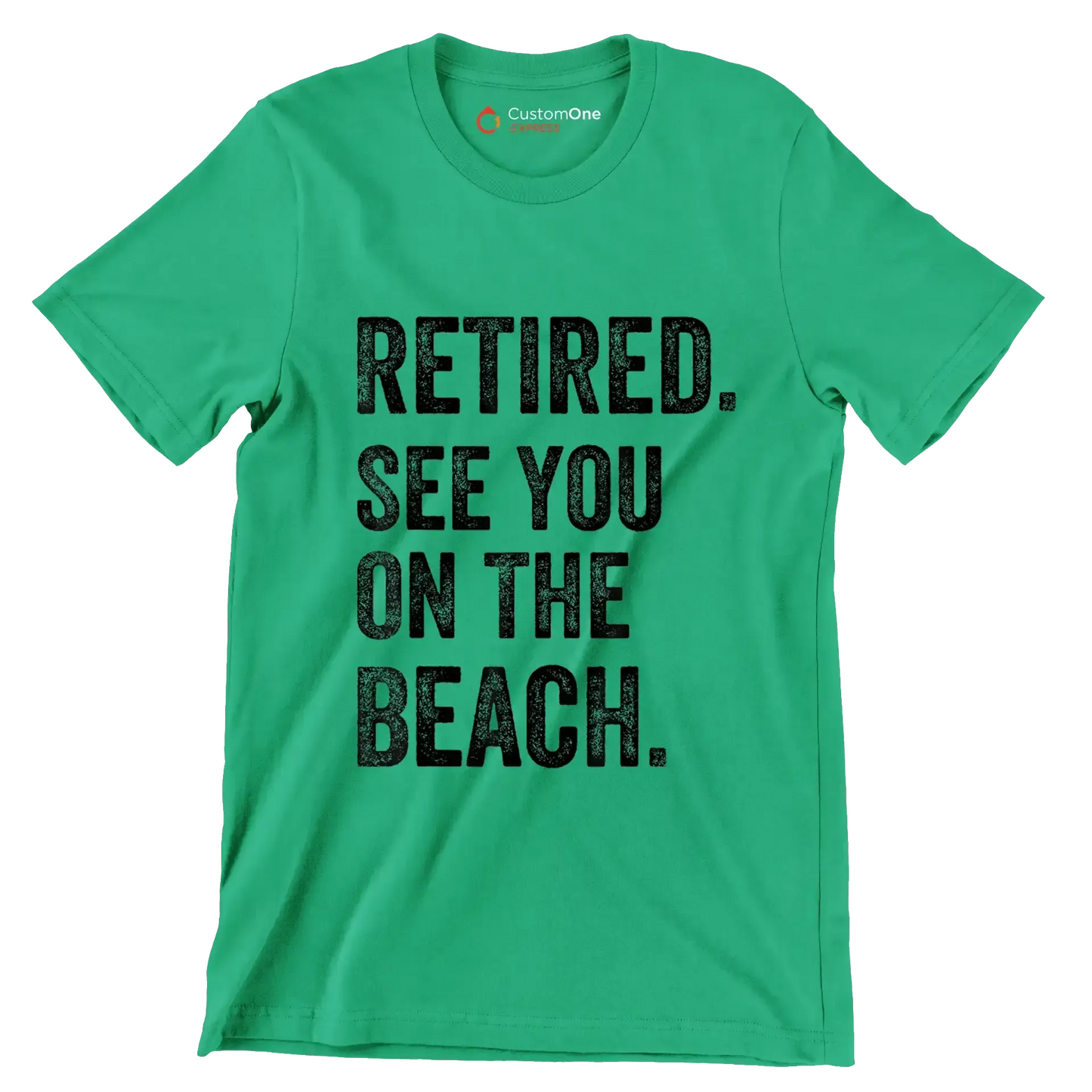 Retired see you on the beach - Retirement Themed T-Shirt-Green-S-Custom One Express