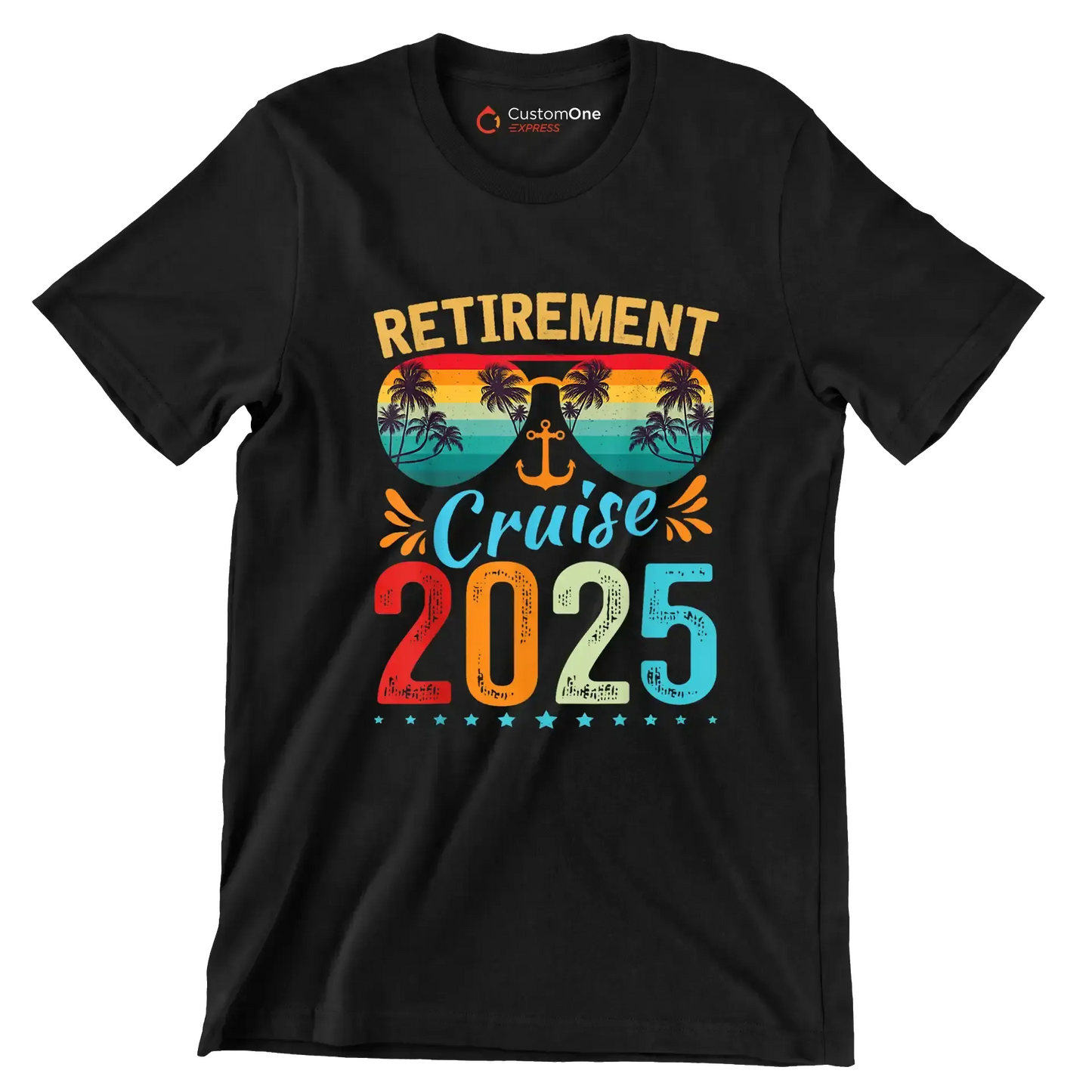 Retirement cruise 2025 - Retirement Themed T-Shirt-Black-S-Custom One Express