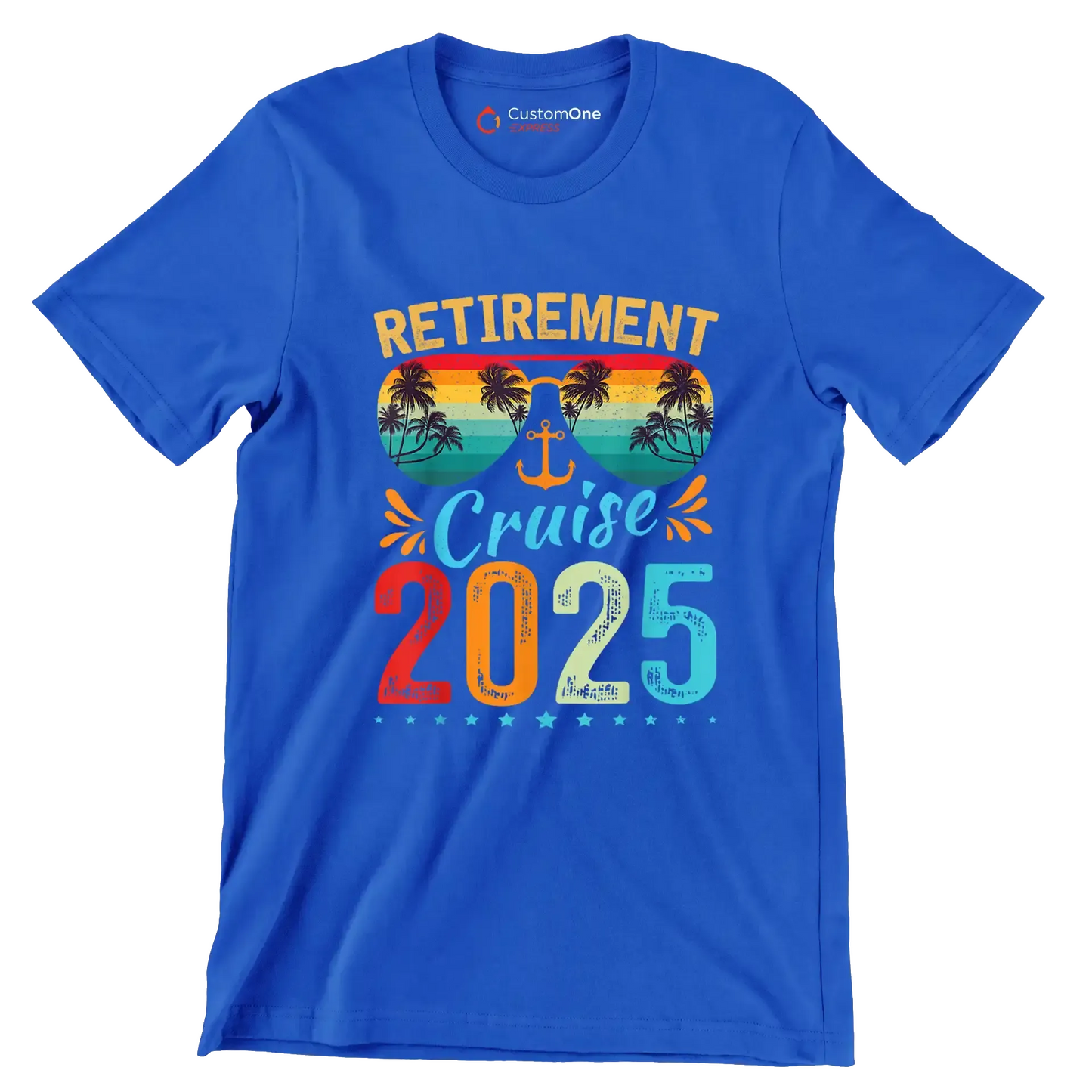 Retirement cruise 2025 - Retirement Themed T-Shirt-Blue-S-Custom One Express