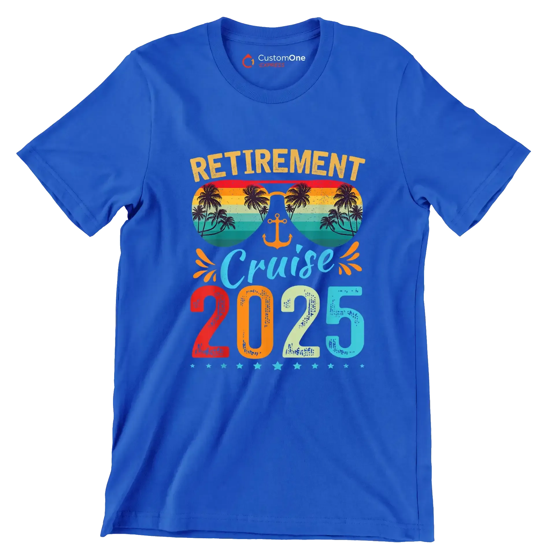 Retirement cruise 2025 - Retirement Themed T-Shirt-Blue-S-Custom One Express