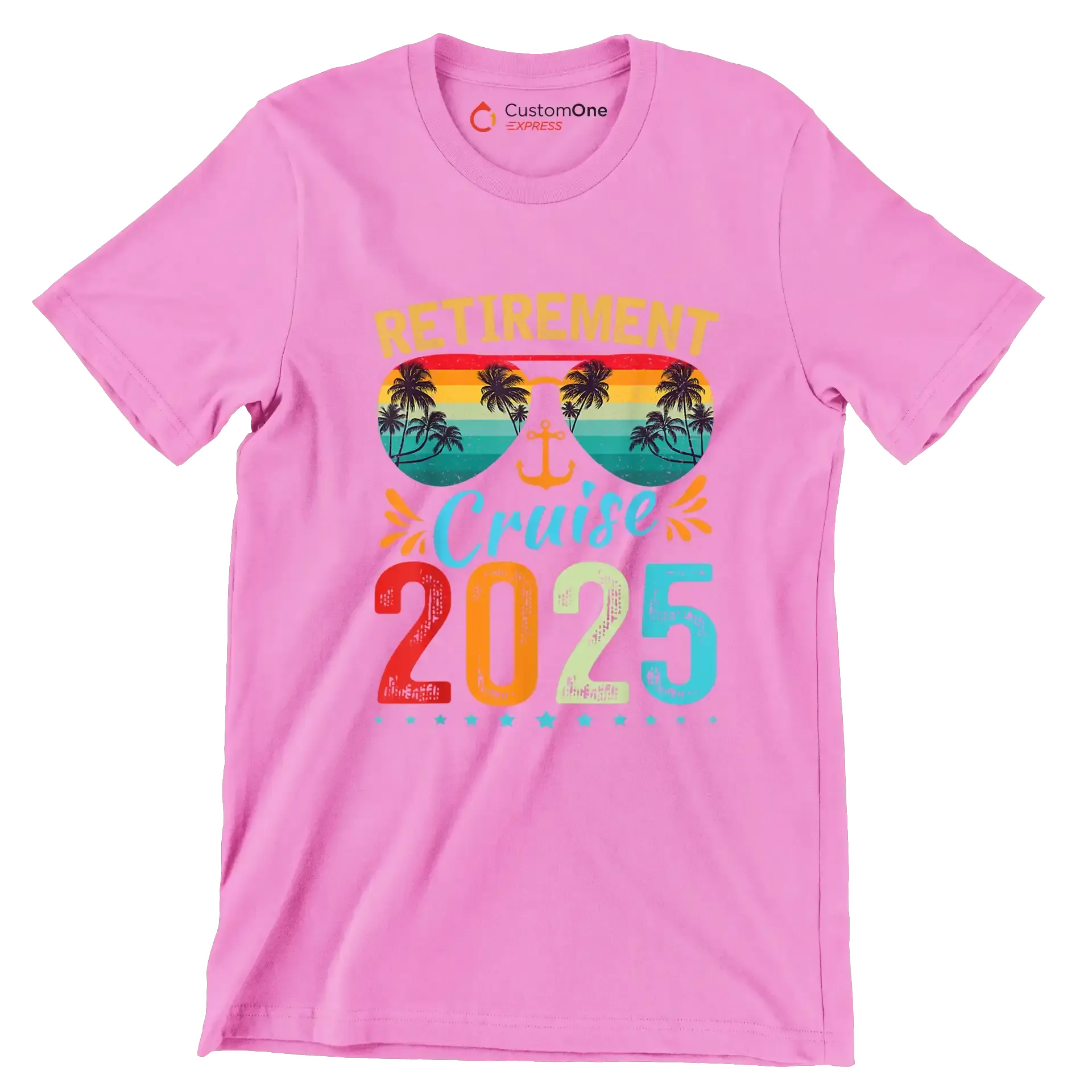 Retirement cruise 2025 - Retirement Themed T-Shirt-Pink-S-Custom One Express
